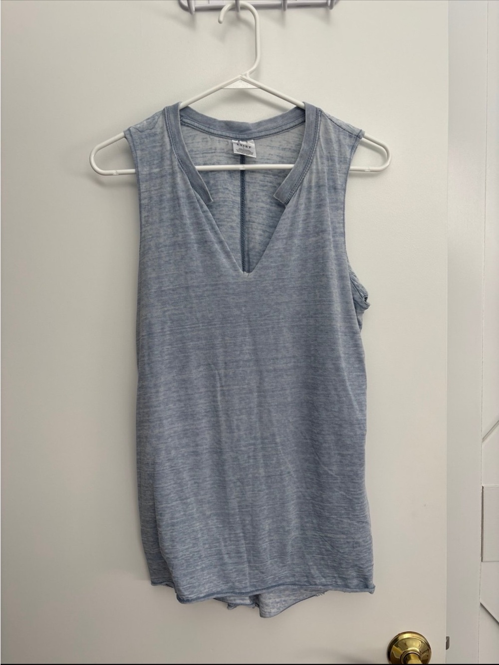 Exist Heathered Light Blue Notch V-Neck Tank